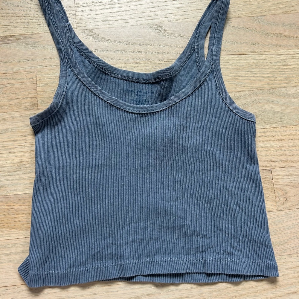 Deep Blue Ribbed Tank Top